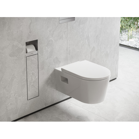 Hansgrohe XtraStoris Rock Porte-brosse WC - porte-rouleau - porte carrelable - brushed stainless steel SW1590310