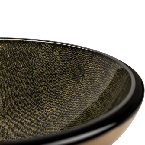 Saniclass Pesca Limone waskom 30x10.5cm rond gehard glas goud groen TWEEDEKANS OUT6912