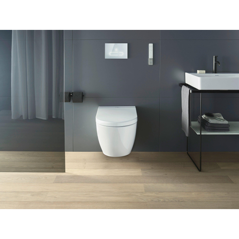 Duravit Sensowash Starck F Lite douchewc - 37.8x57.5cm - spoelrandloos - met closetzitting - compact - glans wit SW420600