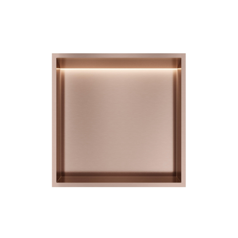 Hotbath &MORE Inbouwbox of inbouwnis - 30x30x10 - met LED - IP44 - PVD - geborsteld koper SW1246574