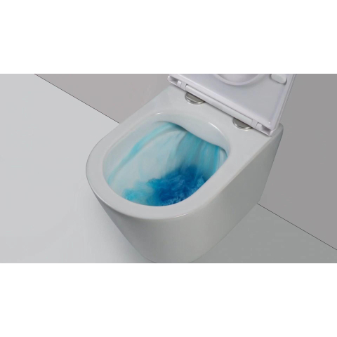 QeramiQ Dely WC suspendu à fond creux Rimless 36.3x51.7cm avec abattant softclose Blanc mat SW543432