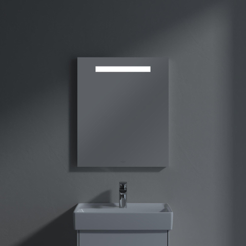 Villeroy & Boch More to see one spiegel - met geïntegreerde led verlichting - 50x60cm - inclusief bevestiging - Glass (glans wit) SW454446