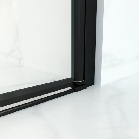 FugaFlow Eccelente Cabine de douche en verre - 90x80x200 - Profil en verre de sécurité - anti-calcaire - noir mat SW1451308