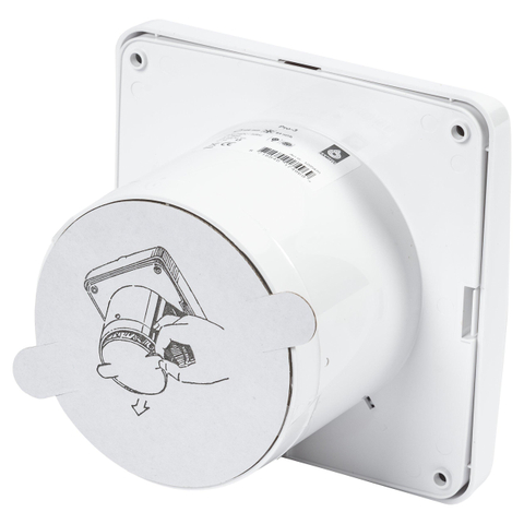 Sanivesk Standaard Ventilateur - Ø10 - Silencieux - Minuterie - Sur interrupteur (lumière) - Carré - Blanc SW1212658