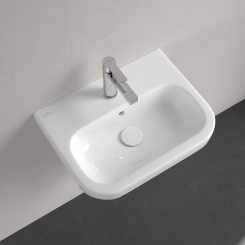 Villeroy & Boch Architectura fontein - 50x38cm - 1 kraangat - met overloop - White Alpine (glans wit) SW68797