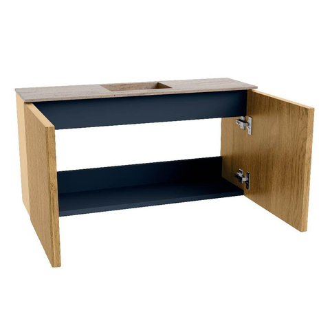 Mondiaz JOYA-DLUX 80cm meuble de salle de bains - couleur Chêne - Vasque FAYE position Milieu Sans trou de robinet couleur Saba. SW1424162