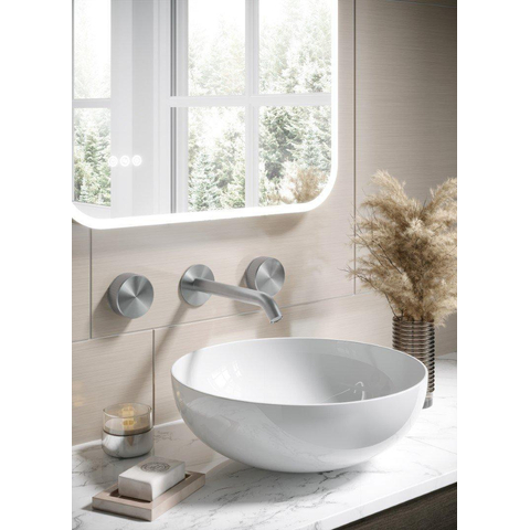 Crosswater 3ONE6 Wastafelkraan inbouw - gebogen uitloop 18cm - geborsteld RVS SW876104