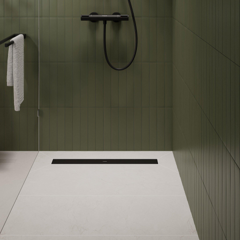 Hansgrohe RainDrain Go Douchegoot - 120cm - standaard/vlakke installatie - betegelbaar - mat zwart SW1590428