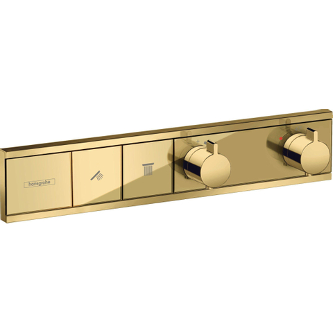 Hansgrohe Rainselect Afbouwdeel - voor inbouw douchekraan - thermostatisch - voor 2 functies - 45.6x90cm - thermostaat - gepolijst goud SW385580
