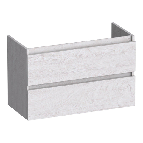 BRAUER Joy meuble sous-lavabo peu profond - 80x39x50cm - 2 tiroirs à fermeture douce - sans poignées - 1 découpe pour siphon - Forest Seashell SW1201237