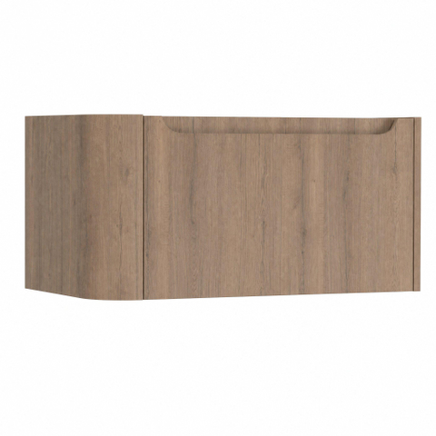 H&R Badmeubelen Juice Meuble sous lavabo - 80x45x40cm - angle gauche arrondi - 1 tiroir - poignée intégrée - charleston SW1109772