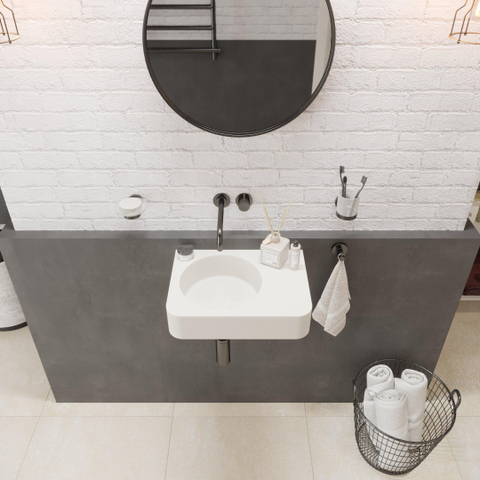 Ideavit Solidbrio lave-mains - 45x33x14cm - sans trou de robinet - blanc mat SW85930