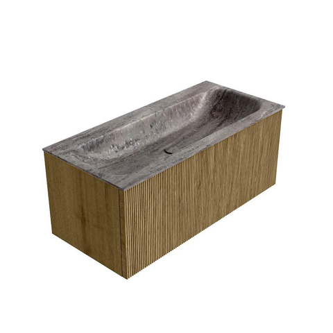 MONDIAZ KURVE-DLUX 100cm badmeubel kleur Dusk met 1 lade en 0 deuren. Wastafel BIG MEDIUM Midden zonder kraangat Oza. SW1432986