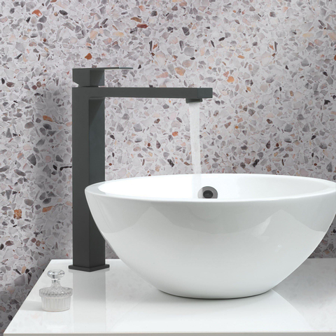 Crosswater Verge Wastafelmengkraan verhoogd - mat zwart SW648418