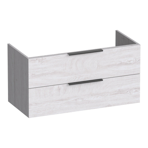 BRAUER Elevate meuble sous-lavabo 100 sans poignées rapportées 2 tiroirs à fermeture douce et 1 découpe pour siphon - Forest Seashell SW1200066