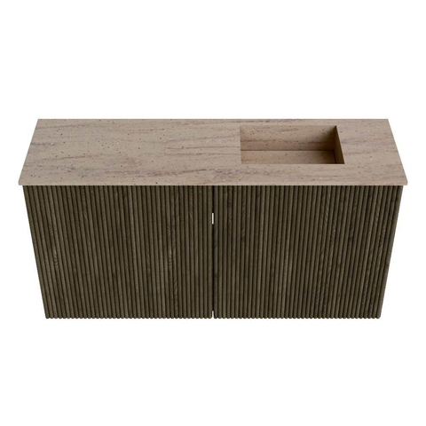 Mondiaz JOYA-DLUX 80cm toiletmeubel - kleur Shadow - Wastafel FAYE positie Rechts 1 kraangat kleur Saba. SW1425114