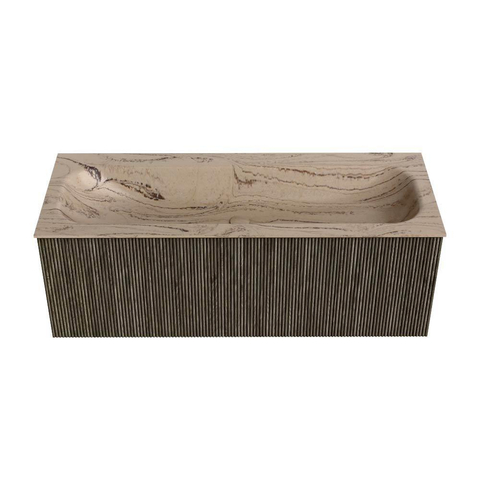 MONDIAZ KURVE-DLUX Meuble de salle de bains 120 cm couleur Shadow avec 1 tiroir et 0 portes. Lavabo BIG LARGE Central sans trou de robinet Arena. SW1431430