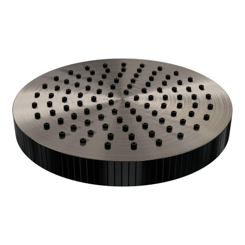 BRAUER Stripe Douche de tête thermostatique encastrable - 3 voies - rectangulaire - pomme de douche 25cm - bras mural droit - douchette 3 jets - flexible de douche - coude mural - gunmetal brossé PVD SW1435219