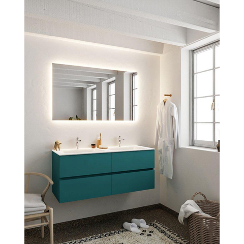ENSEMBLE DE MEUBLE MONDIAZ VICA - 120 cm - 4 tiroirs - lavabo Cloud double - 2 trous de robinet - solid surface smag SW411328