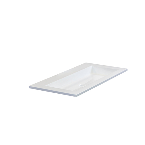 HR Badmeubelen Thin lavabo résine de synthèse 100,5x2x45,5cm blanc brillant s.r.t. SW458033