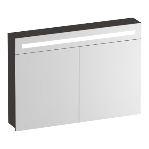 BRAUER Promise armoire de toilette - 100x70x15cm -- avec éclairage 2 portes miroir Timber Anthracite SW1203719