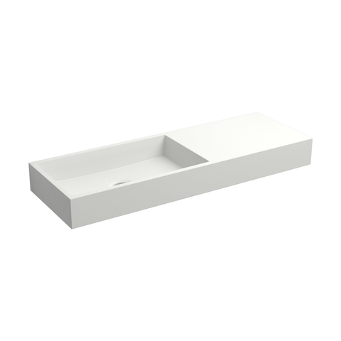 Clou Aluite lave-mains - 56x19x6cm - trou robinet droite - sans trop-plein - blanc mat SW9323