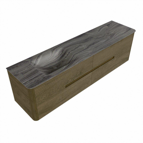 Mondiaz CIRO-DLUX Ensemble de meubles de salle de bains - 180x45x50cm - Lavabo solid surface Sombra - 1 vasque à gauche - 1 trou de robinet - 4 tiroirs - Dusk SW1533423