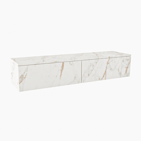 MONDIAZ ALAN MODULE Meuble sous-lavabo - 150x45x30cm - 2 tiroirs - push to open - Mélamine - Cararra mat SW645882