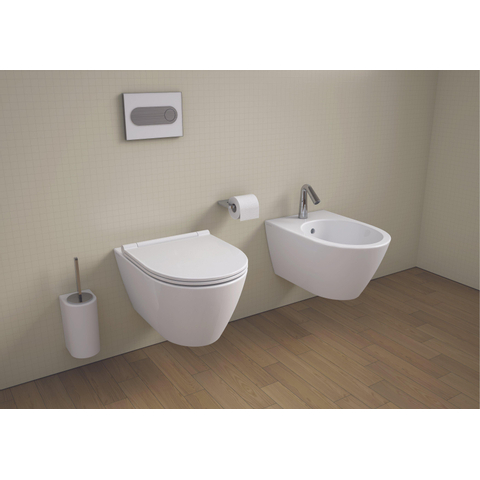 Sanindusa Sanlife hangtoilet – Rimflush spoelrandloos – diepte 56 cm – glans wit SW96855
