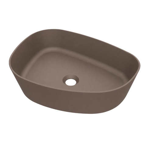 Arcqua Rocker waskom - opbouw - organisch links - 50x37cm - mat mokka SW1584240