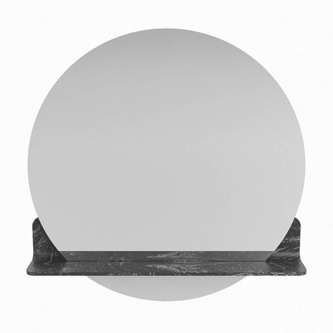 Mondiaz SPOT spiegel – Ø70 cm – met planchet – Lava (zwart marmer) SW1235645