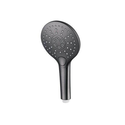 Fortifura Calvi Handdoucheset - diameter 12cm - rond - 3 straalsoorten - met houder - met gladde slang - 150cm - PVD - geborsteld gunmetal (antraciet) SW1159487
