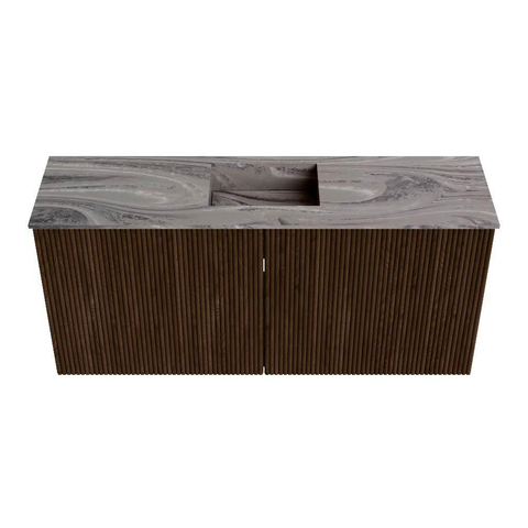 Mondiaz JOYA-DLUX 90cm toiletmeubel - kleur Walnut - Wastafel FAYE positie Midden 1 kraangat kleur Sombra. SW1424738