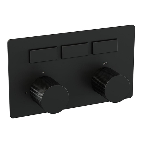 BRAUER Black Carving - 3 fonctions - mitigeur thermostatique encastré - boutons-poussoirs - pièces d'encastrement/apparentes - noir mat SW925381