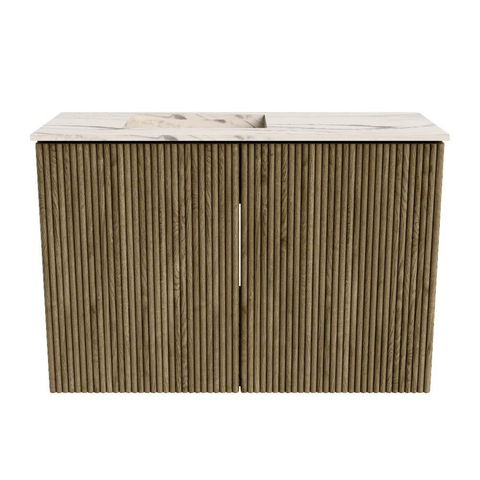 Mondiaz JOYA-DLUX 60cm toiletmeubel - kleur Dusk - Wastafel FAYE positie Links 1 kraangat kleur Nata. SW1425885