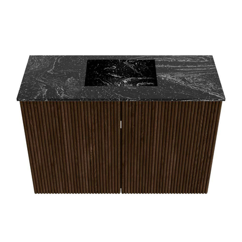 Mondiaz JOYA-DLUX 60cm meuble de toilette - couleur Walnut - Vasque FAYE position Milieu 1 trou de robinet couleur Lava. SW1422448