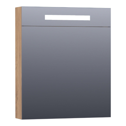 BRAUER Promise Deluxe armoire de toilette - 60x70x15cm - avec éclairage direct 1 porte miroir double face à gauche Château SW371732