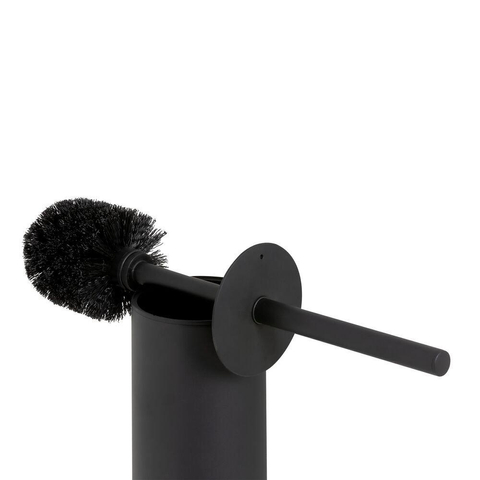 Tiger Noon Ensemble accessoires WC - porte-balai - fermé - porte-rouleau de papier toilette - sans couvercle - patère - simple - noir SW877361