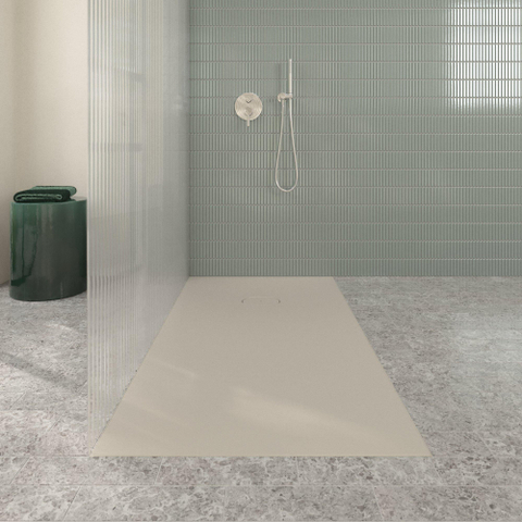Villeroy & Boch Ecora douchebak - 160x80x4.5cm - afvoer korte zijde - almond (beige) SW1558989