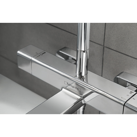 Hansgrohe Croma E280 - showerpipe: - met badkraan - thermostatisch - met 1jet - hoofddouche - met 3jet - handdouche multi en doucheslang - 160cm - thermostaat - hoogglans chroom SW297546