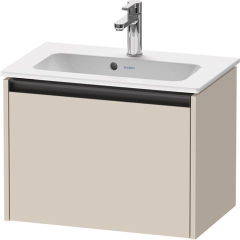 Duravit Ketho.2 Wastafelonderbouwkast - met 1 lade - 61x39x44cm - met greep antraciet - taupe supermat SW773139
