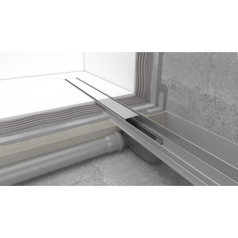Easy Drain Compact Clean Caniveau de douche - 100cm - dryphon - réversible - bride de plancher - acier inoxydable brossé SW1412265