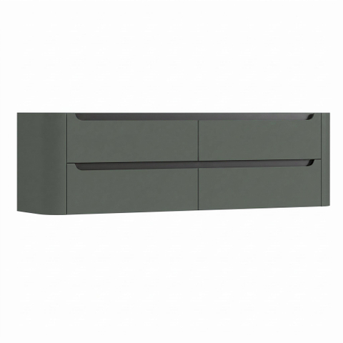 H&R Badmeubelen Juice Wastafelonderkast - 180x45x50cm - afgeronde hoeken - 4 lades - geïntegreerde greep - Petrol mat SW1491629
