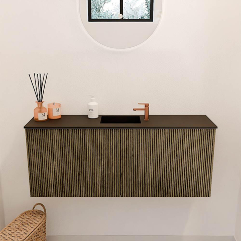 Mondiaz JOYA 100cm meuble de salle de bains - couleur Dusk - Vasque FAYE position Milieu 1 trou de robinet couleur Urban. SW1421680