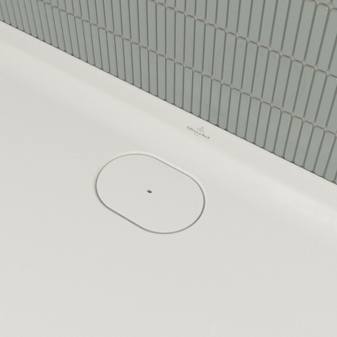 Villeroy & Boch Ecora douchebak - 180x80x3.5cm - afvoer lange zijde - white alpine (wit) SW1558950