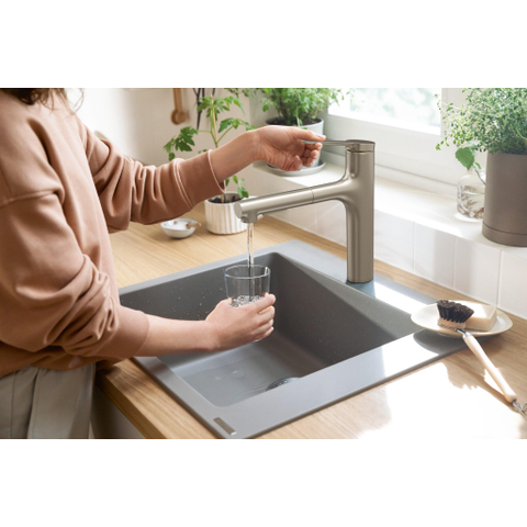 Hansgrohe Zesis M33 - 1 greeps keukenkraan - 160 metalen uittrekbare vdche - 2jet - sbox - rvs look SW918761