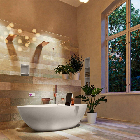 MONDIAZ FLOAT Baignoire îlot - 170x80cm - Lin SW491511