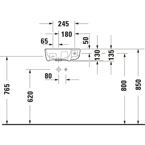 Duravit Me by starck fonteinset 40x22cm met koudwaterkraan en sifon wit SW448662