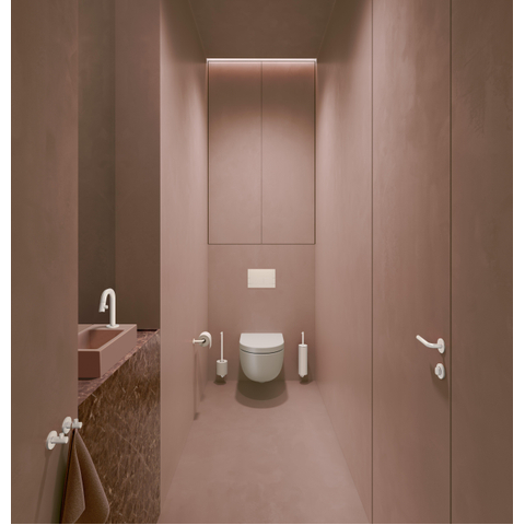 Clou Flush 3 lave-mains 36x18cm avec trou de robinet à droite céramique rose mat SW795717