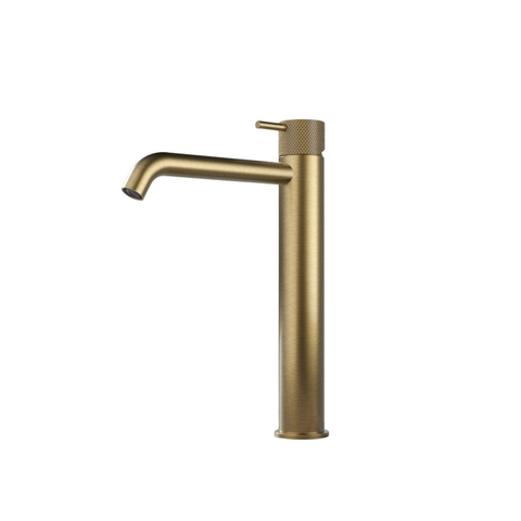 Hotbath Cobber X wastafelkraan - opbouw - hoog - voorsprong 18cm - verouderd ijzer (goud) SW1117909